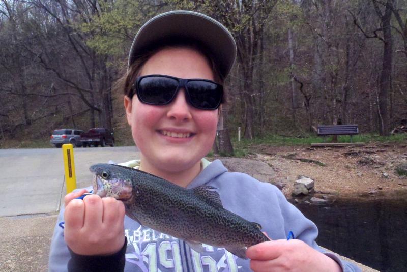 Olivia - 12 inch rainbow trout - Bennett Srping - 01Apr17.JPG