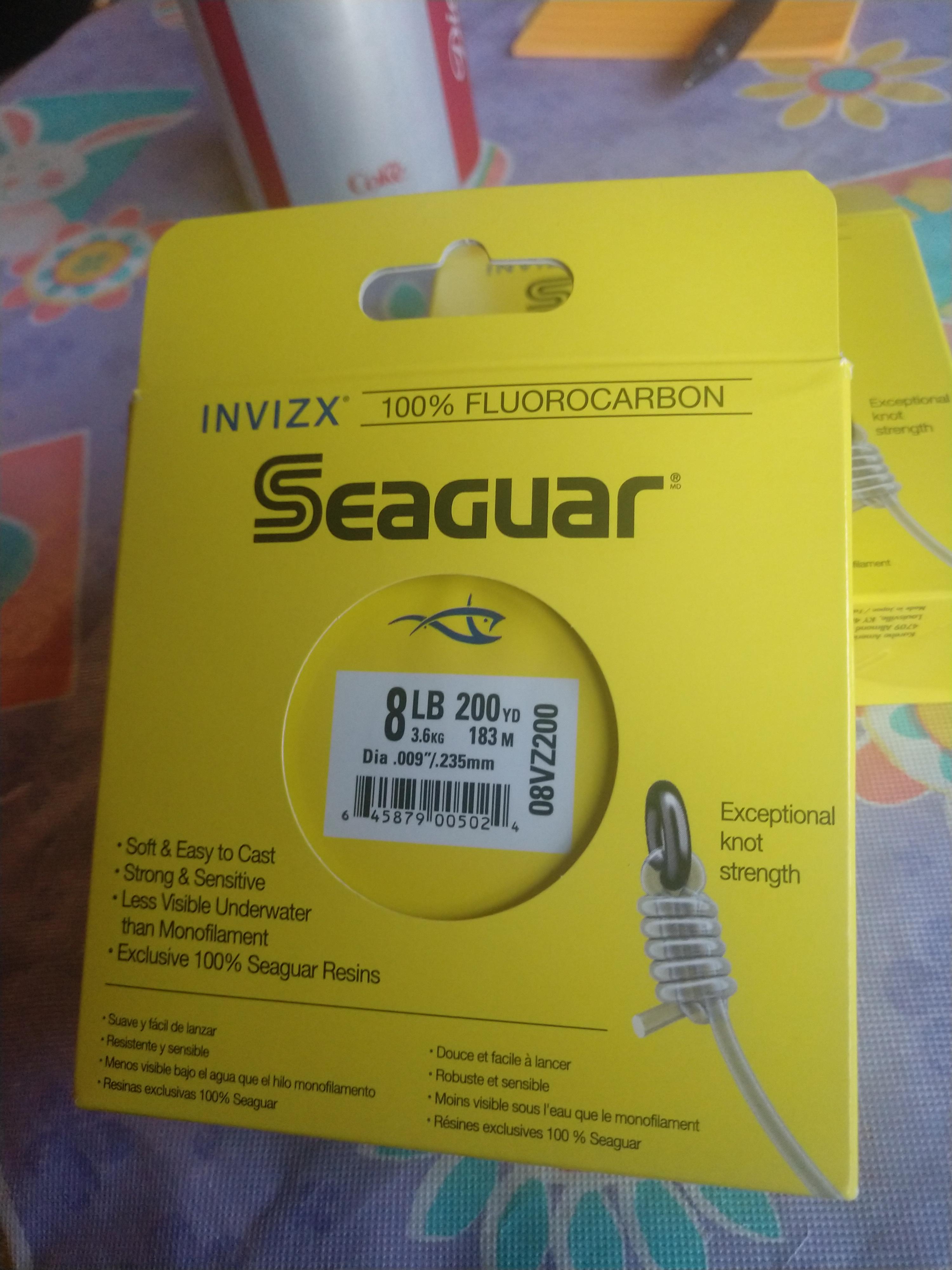 200Yds 8LBS Seaguar Invizx Fluorocarbon Fishing Line from Fish On