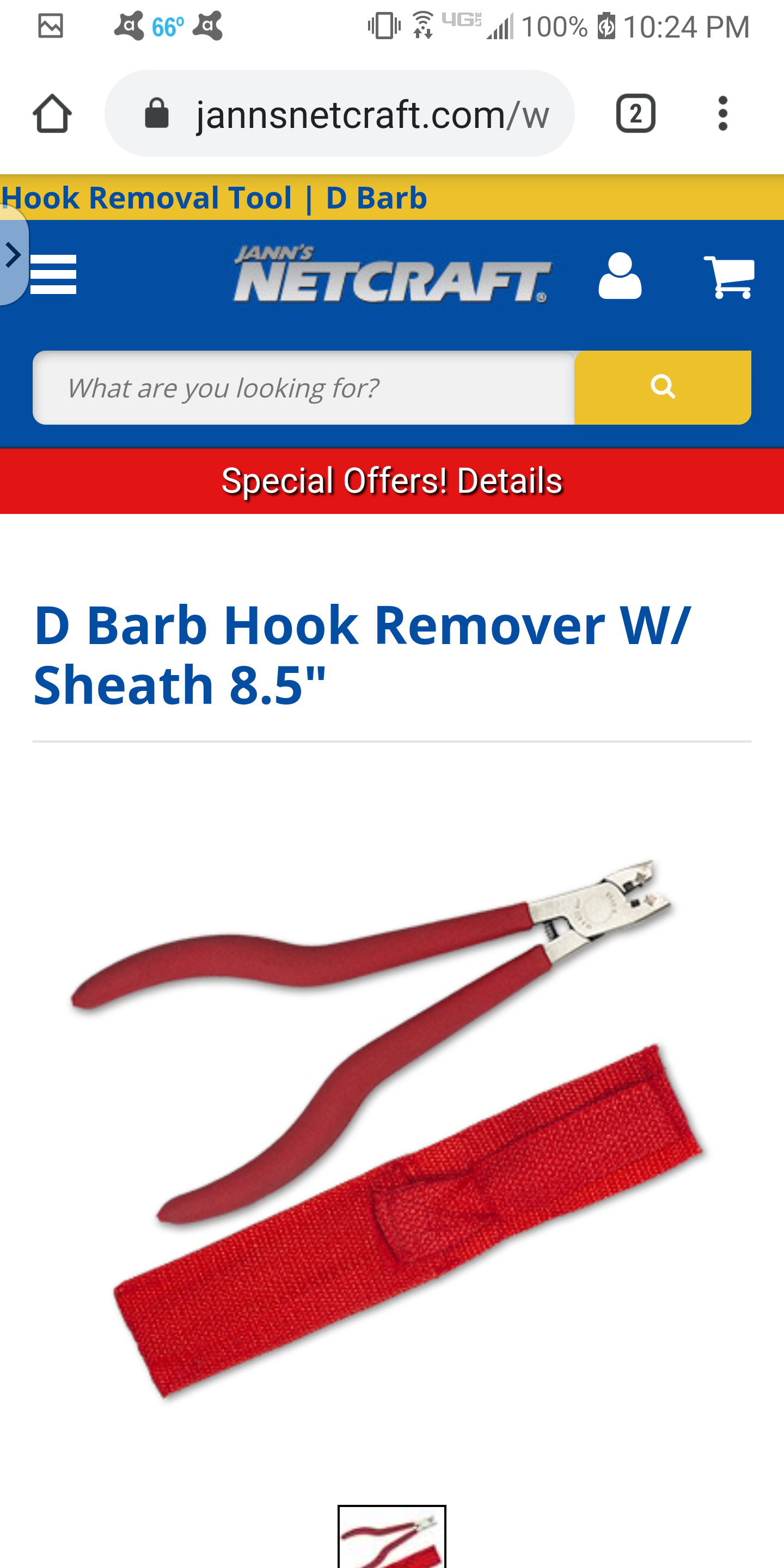 D Barb Hook Remover W/ Sheath 8.5