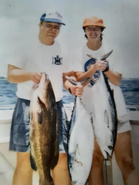 Gag grouper and false albacore (bonitas) 23Jun93.jpg